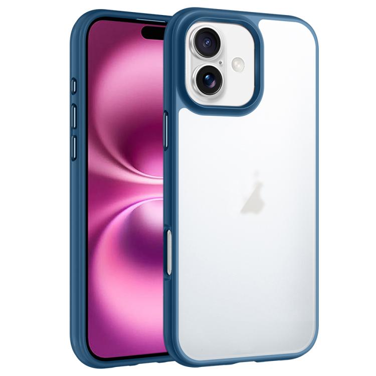 For iPhone 16 Plus Phantom Frosted Airbag Shockproof Transparent Phone Case