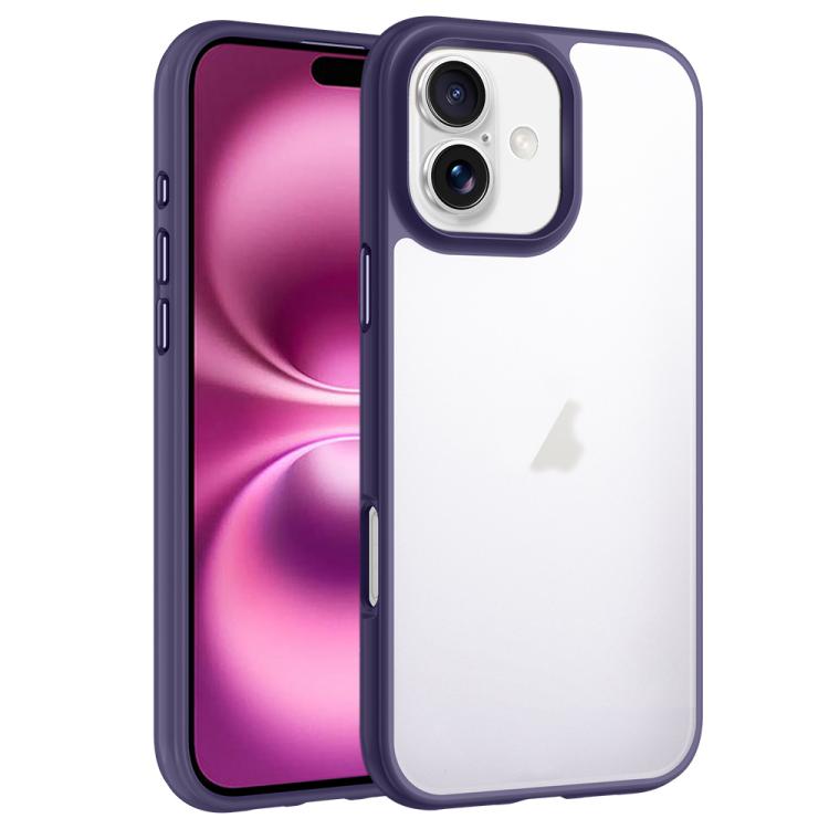 For iPhone 16 Plus Phantom Frosted Airbag Shockproof Transparent Phone Case