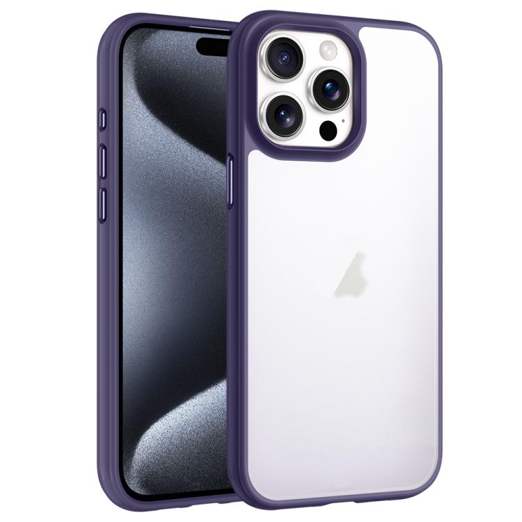 For iPhone 15 Pro Max Phantom Frosted Airbag Shockproof Transparent Phone Case