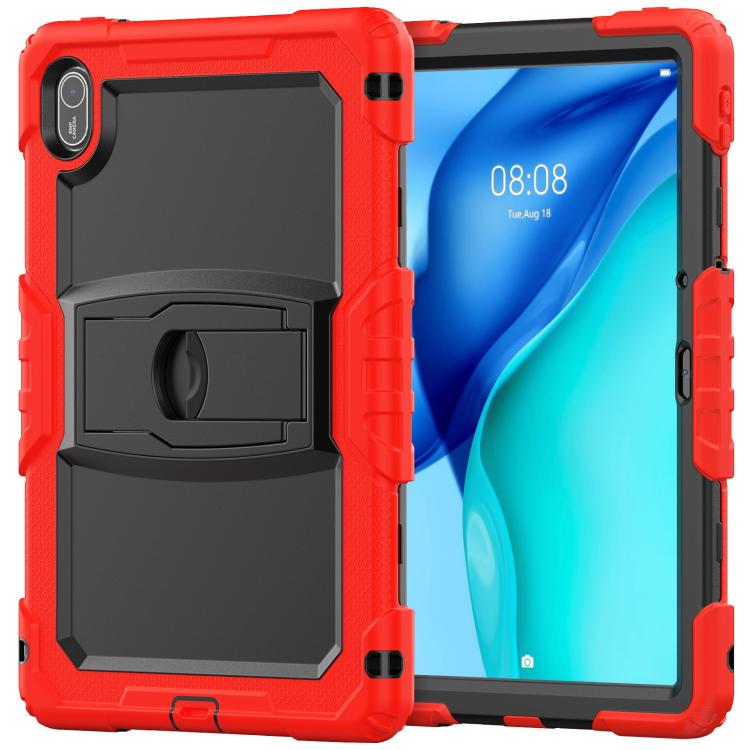 For Huawei MatePad SE 11 2024 Silicone Hydric PC Tablet Case with Shoulder Strap & Holder