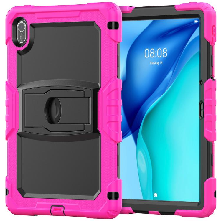 For Huawei MatePad SE 11 2024 Silicone Hydric PC Tablet Case with Shoulder Strap & Holder