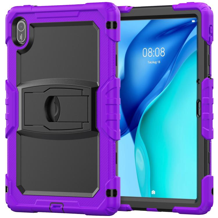 For Huawei MatePad SE 11 2024 Silicone Hydric PC Tablet Case with Shoulder Strap & Holder