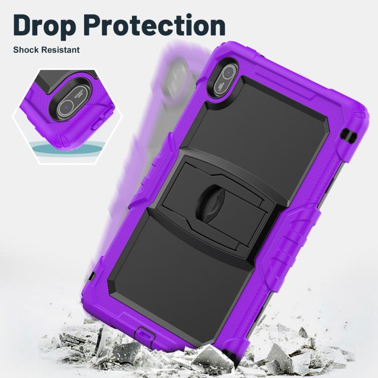 For Huawei MatePad SE 11 2024 Silicone Hydric PC Tablet Case with Shoulder Strap & Holder
