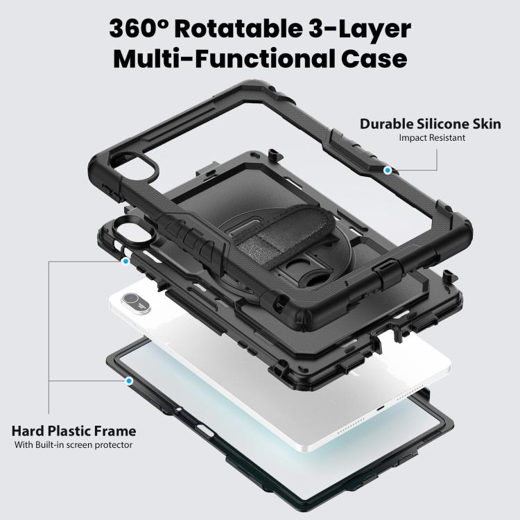 For Huawei MatePad SE 11 2024 Silicone Hybrid PC Tablet Case with Shoulder Strap