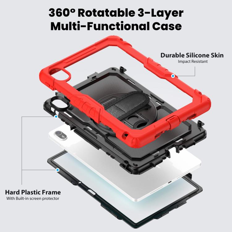 For Huawei MatePad SE 11 2024 Silicone Hybrid PC Tablet Case with Shoulder Strap