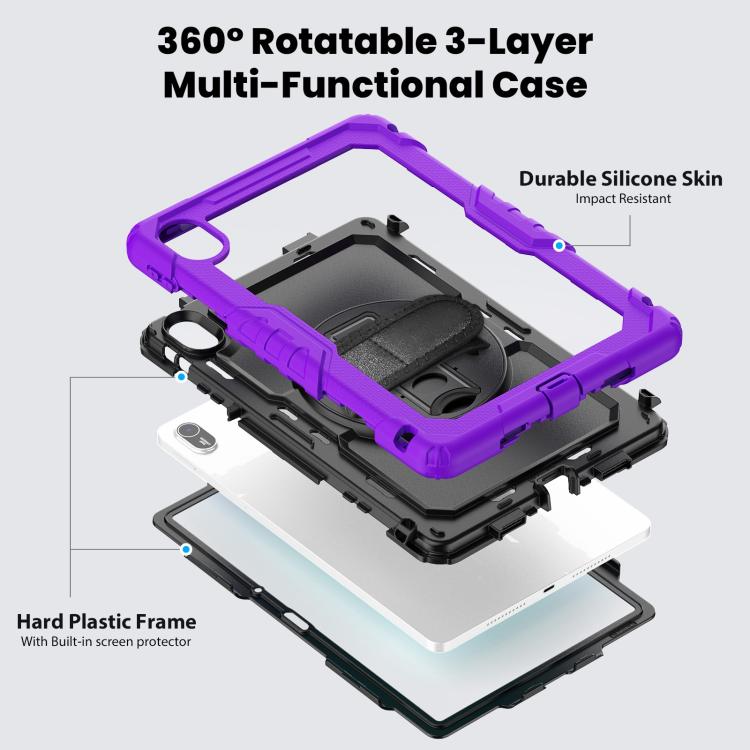 For Huawei MatePad SE 11 2024 Silicone Hybrid PC Tablet Case with Shoulder Strap