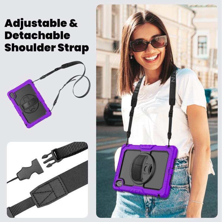 For Huawei MatePad SE 11 2024 Silicone Hybrid PC Tablet Case with Shoulder Strap