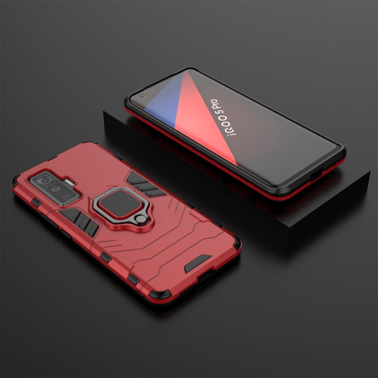 For Vivo iQOO 5 Pro 5G Shockproof PC + TPU Protective Case with Magnetic Ring Holder