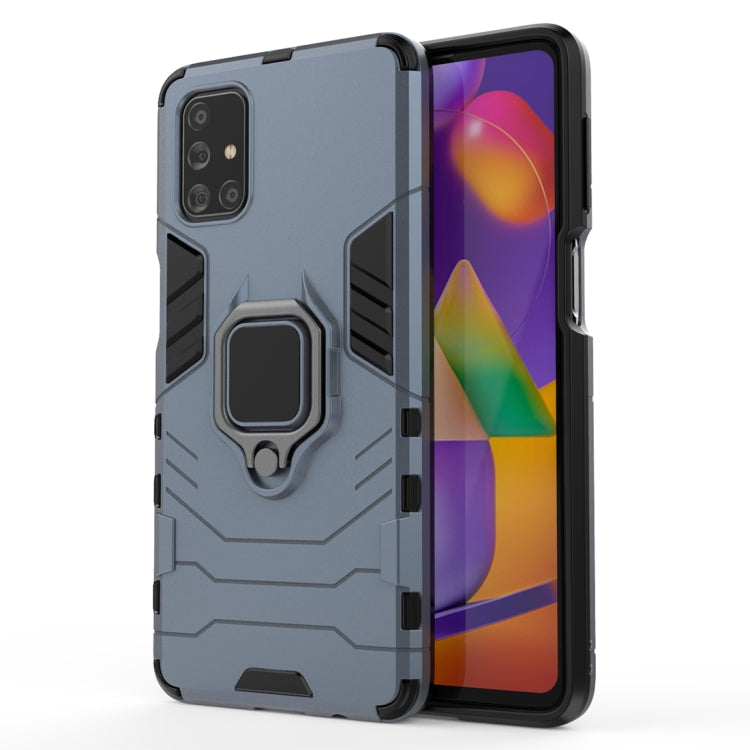 For Samsung Galaxy M31s Shockproof PC + TPU Protective Case with Magnetic Ring Holder