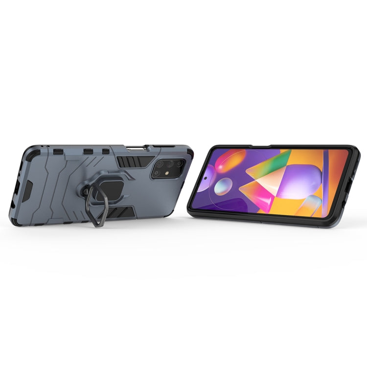 For Samsung Galaxy M31s Shockproof PC + TPU Protective Case with Magnetic Ring Holder