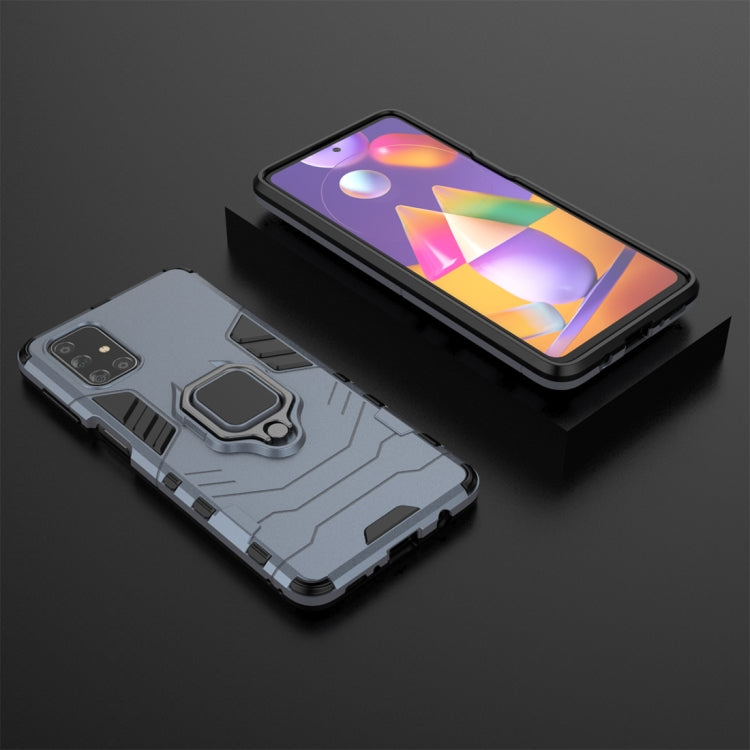 For Samsung Galaxy M31s Shockproof PC + TPU Protective Case with Magnetic Ring Holder