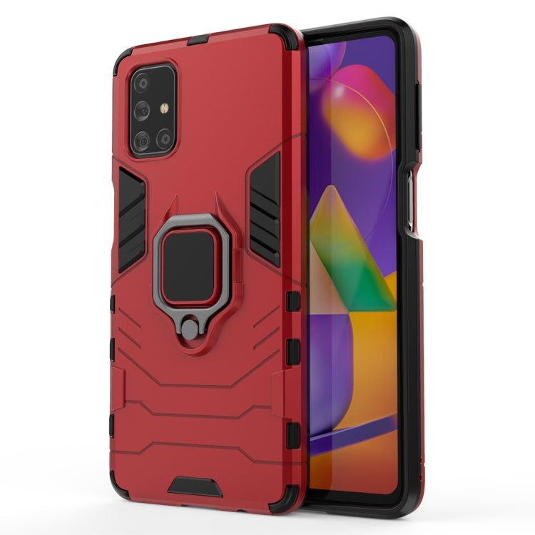 For Samsung Galaxy M31s Shockproof PC + TPU Protective Case with Magnetic Ring Holder