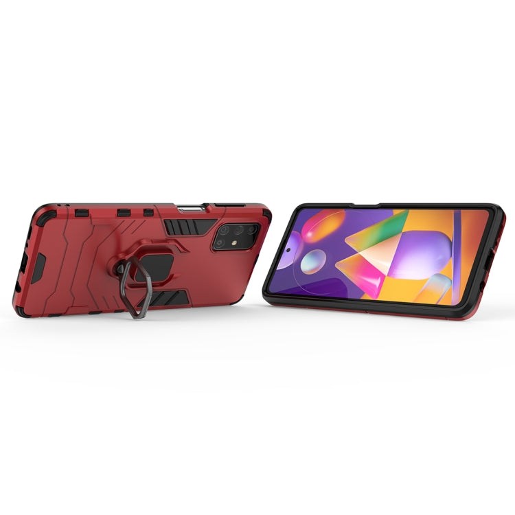 For Samsung Galaxy M31s Shockproof PC + TPU Protective Case with Magnetic Ring Holder