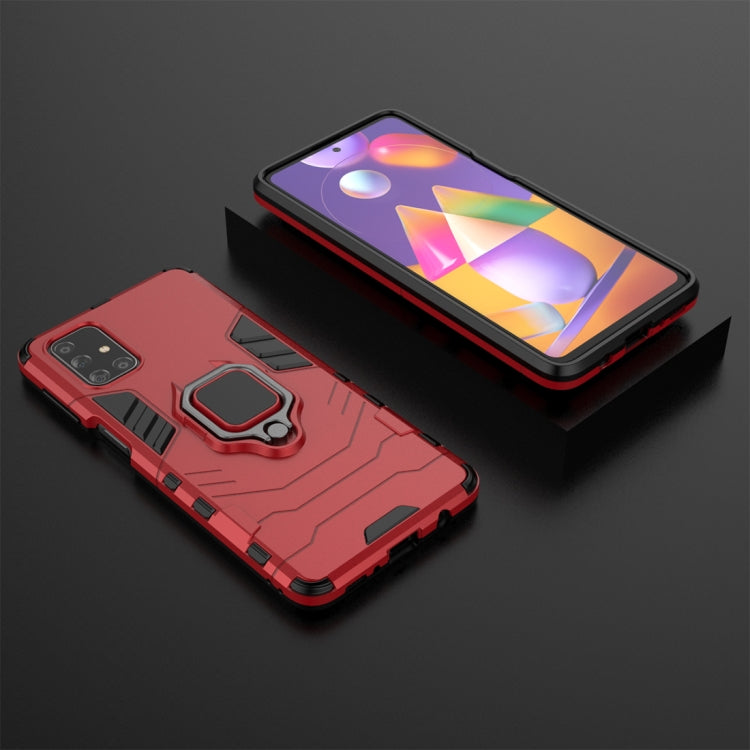For Samsung Galaxy M31s Shockproof PC + TPU Protective Case with Magnetic Ring Holder