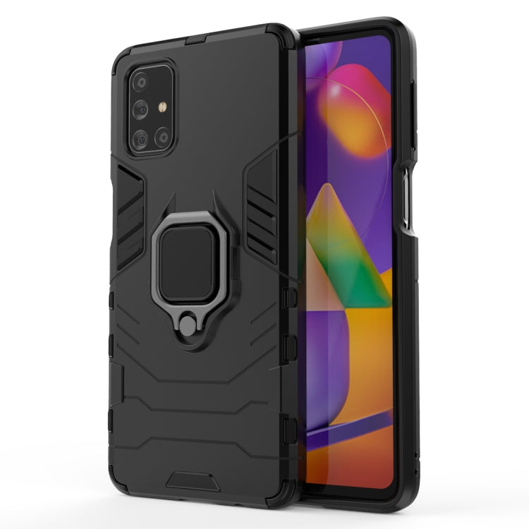 For Samsung Galaxy M31s Shockproof PC + TPU Protective Case with Magnetic Ring Holder