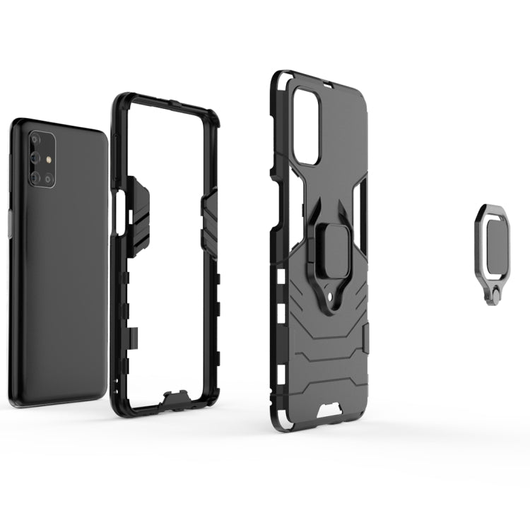 For Samsung Galaxy M31s Shockproof PC + TPU Protective Case with Magnetic Ring Holder