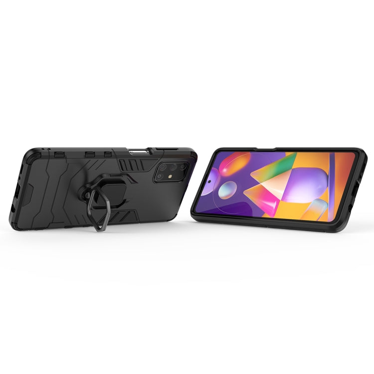 For Samsung Galaxy M31s Shockproof PC + TPU Protective Case with Magnetic Ring Holder