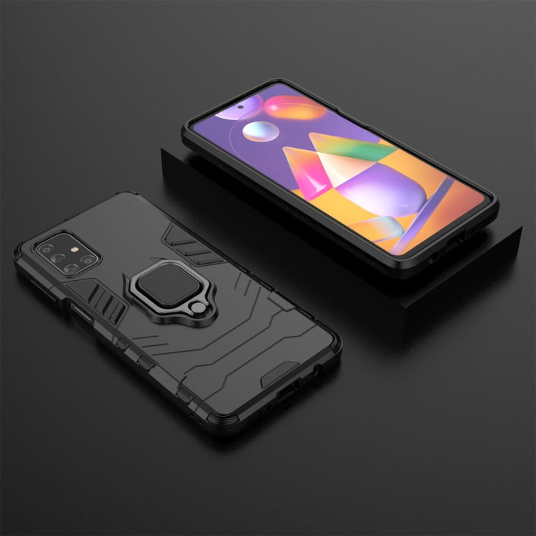 For Samsung Galaxy M31s Shockproof PC + TPU Protective Case with Magnetic Ring Holder
