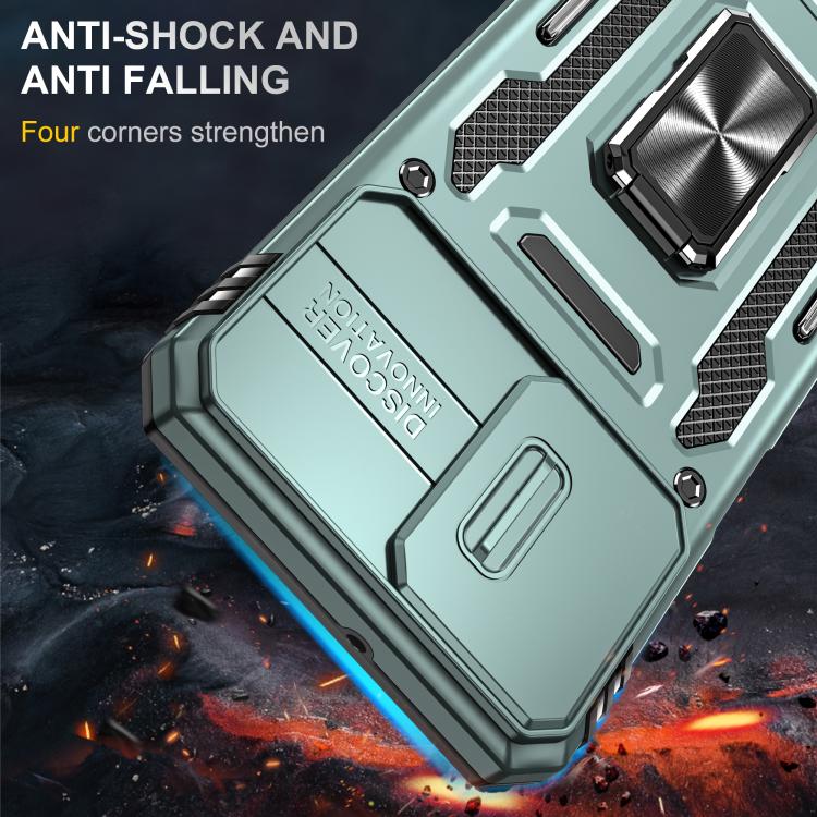 For Motorola Moto G54 Armor PC + TPU Camera Shield Phone Case