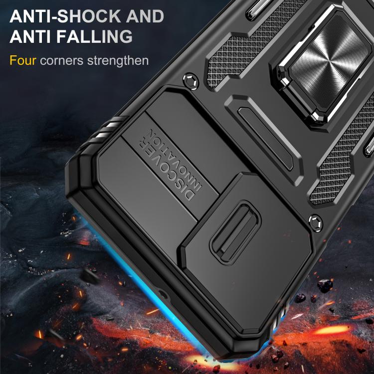 For Motorola Moto G54 Armor PC + TPU Camera Shield Phone Case