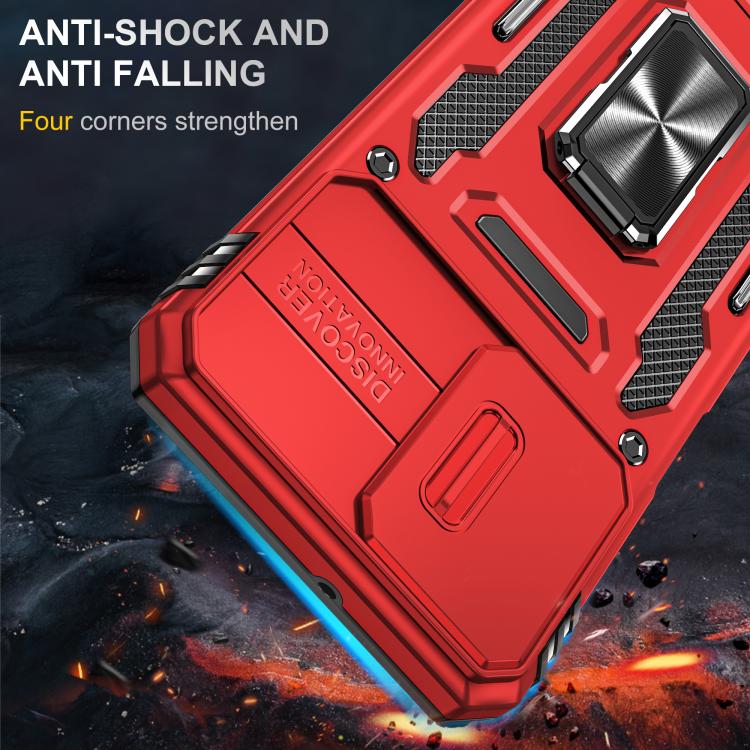 For Motorola Moto G54 Armor PC + TPU Camera Shield Phone Case