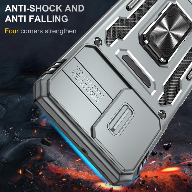 For Motorola Moto G54 Armor PC + TPU Camera Shield Phone Case