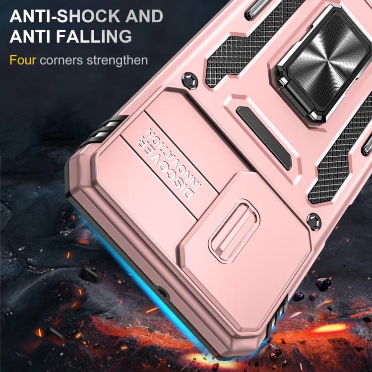 For Motorola Moto G54 Armor PC + TPU Camera Shield Phone Case
