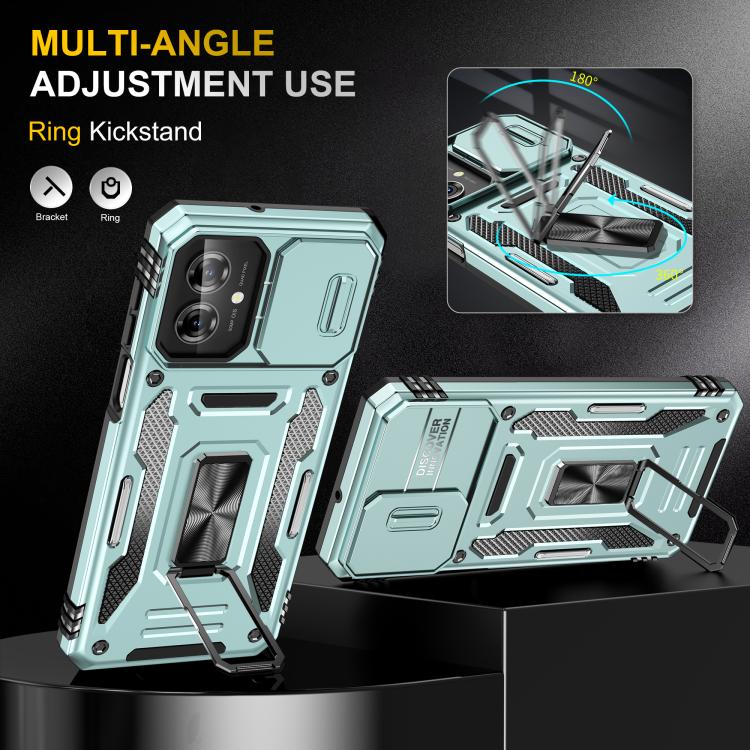 For Motorola Moto G55 5G Armor PC + TPU Camera Shield Phone Case