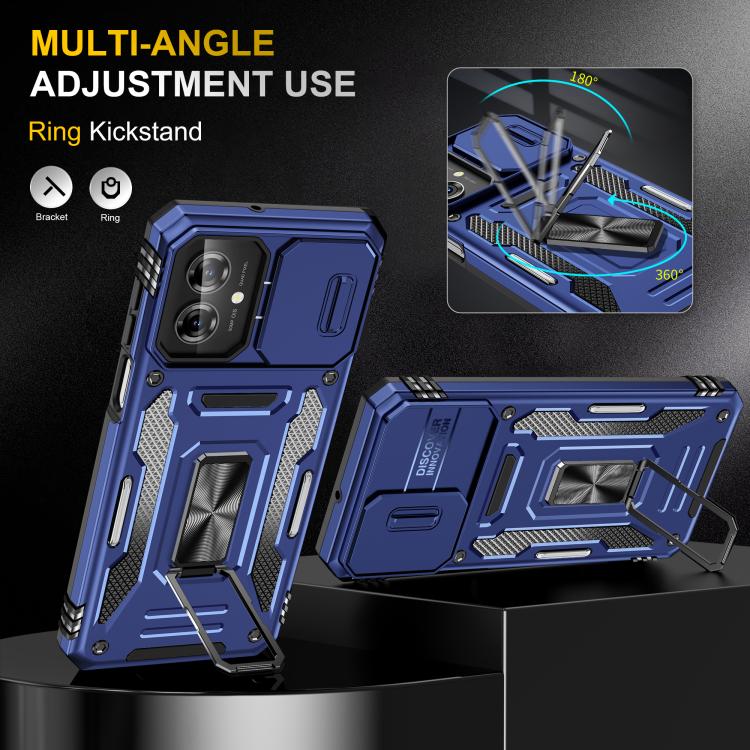 For Motorola Moto G55 5G Armor PC + TPU Camera Shield Phone Case