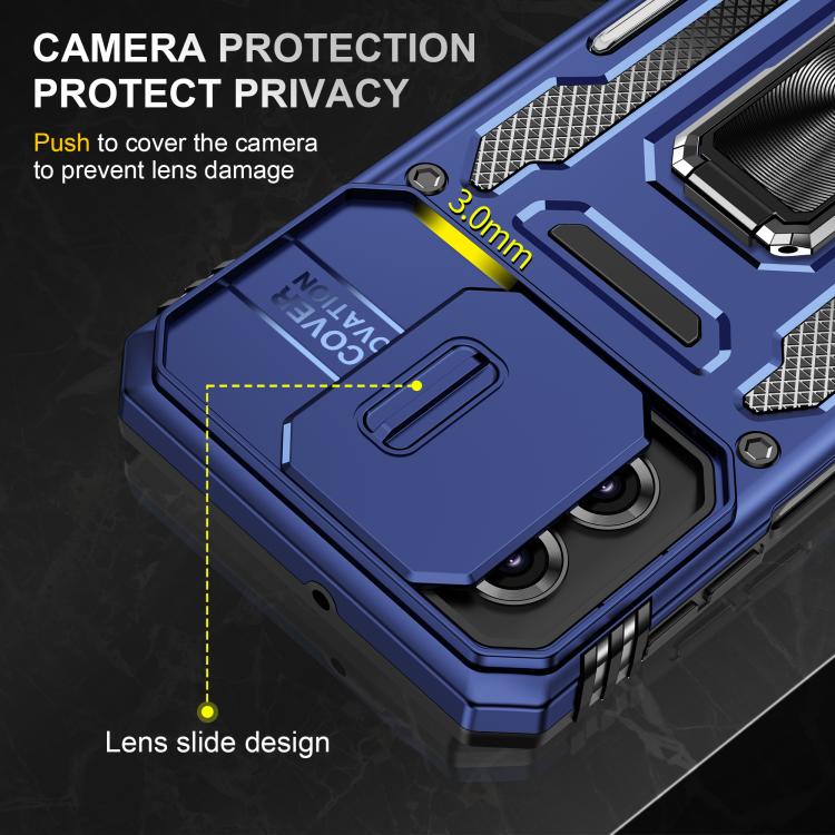 For Motorola Moto G55 5G Armor PC + TPU Camera Shield Phone Case