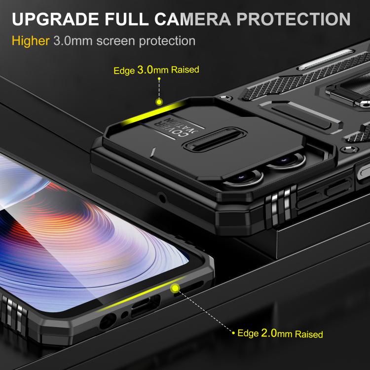 For Motorola Moto G55 5G Armor PC + TPU Camera Shield Phone Case