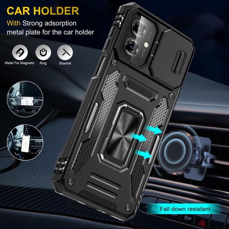 For Motorola Moto G55 5G Armor PC + TPU Camera Shield Phone Case
