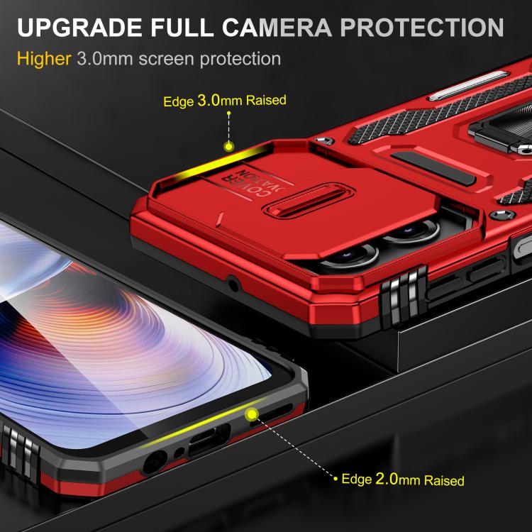 For Motorola Moto G55 5G Armor PC + TPU Camera Shield Phone Case
