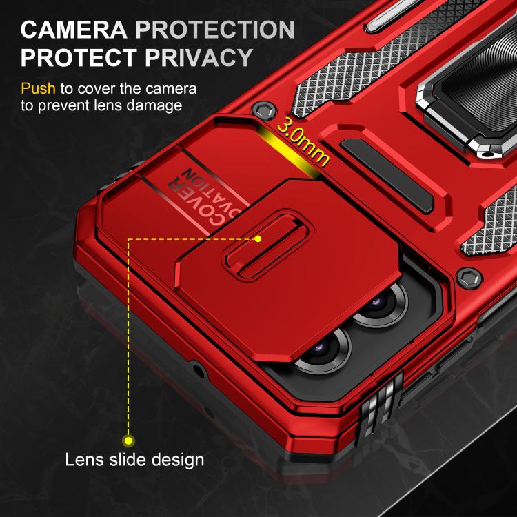 For Motorola Moto G55 5G Armor PC + TPU Camera Shield Phone Case