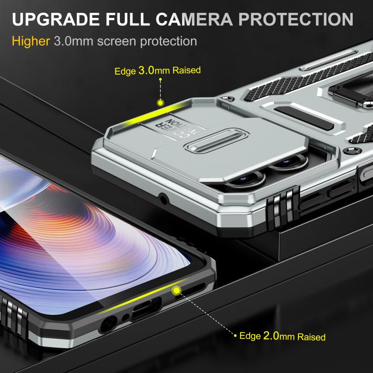 For Motorola Moto G55 5G Armor PC + TPU Camera Shield Phone Case