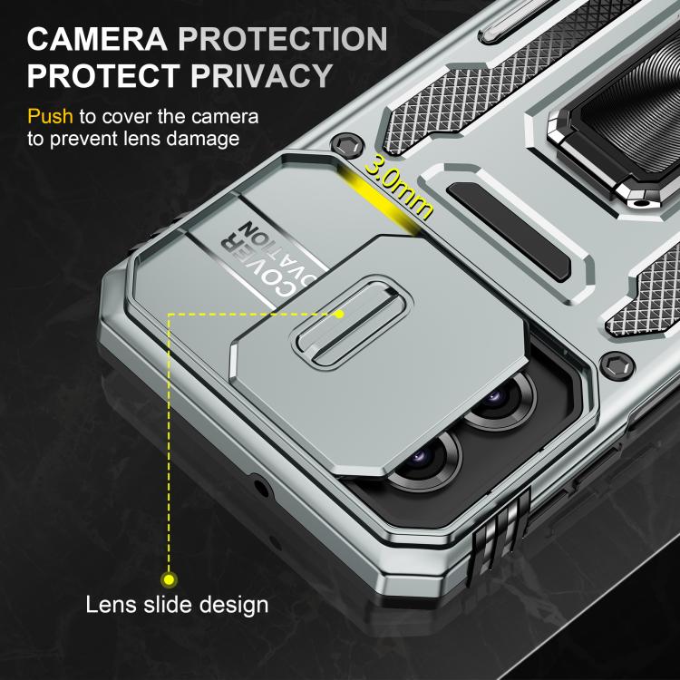 For Motorola Moto G55 5G Armor PC + TPU Camera Shield Phone Case