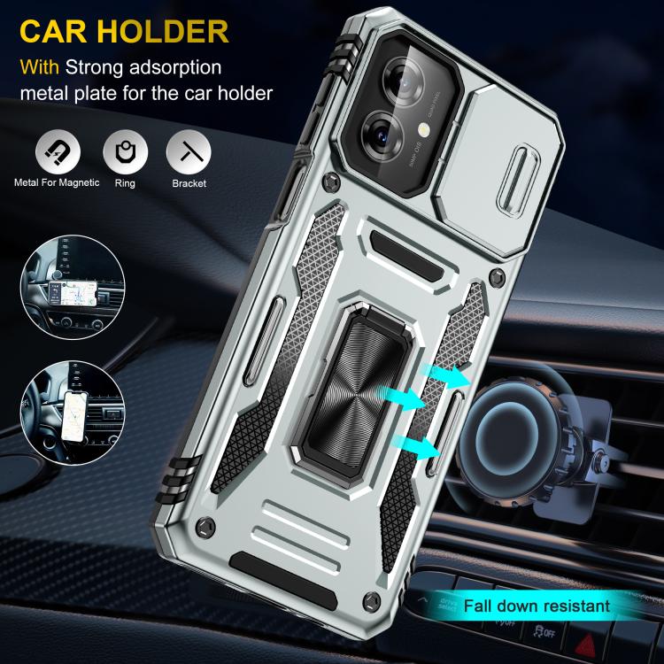 For Motorola Moto G55 5G Armor PC + TPU Camera Shield Phone Case