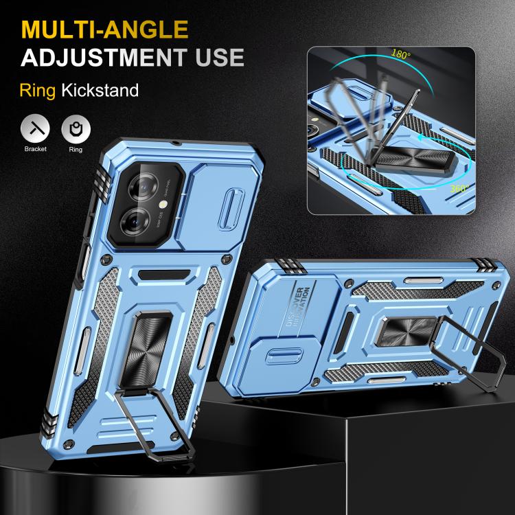 For Motorola Moto G55 5G Armor PC + TPU Camera Shield Phone Case