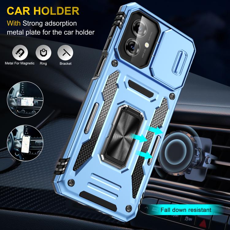 For Motorola Moto G55 5G Armor PC + TPU Camera Shield Phone Case