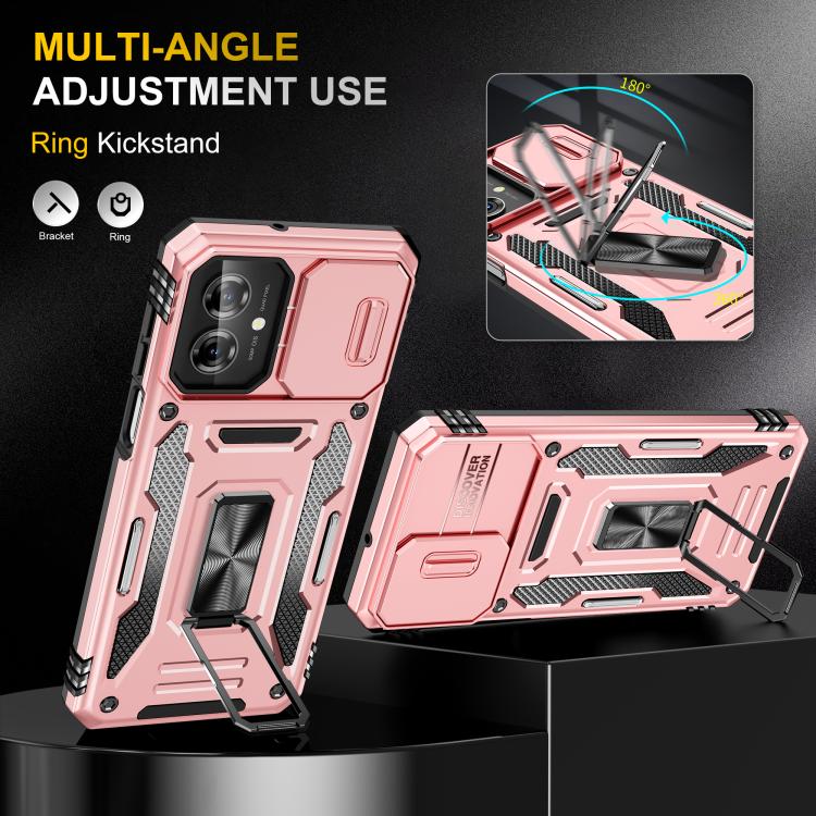 For Motorola Moto G55 5G Armor PC + TPU Camera Shield Phone Case