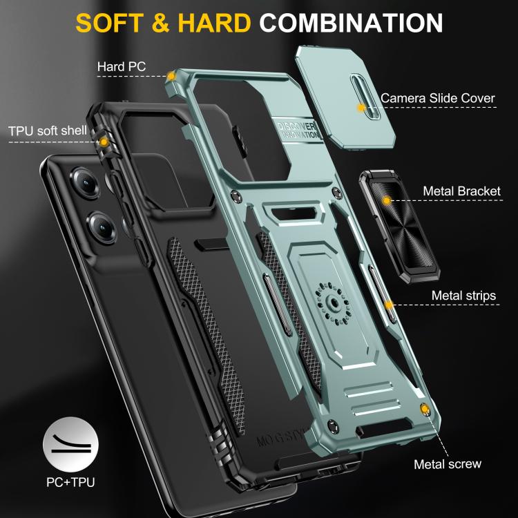 For Motorola Moto G Stylus 5G 2025 Armor PC + TPU Camera Shield Phone Case