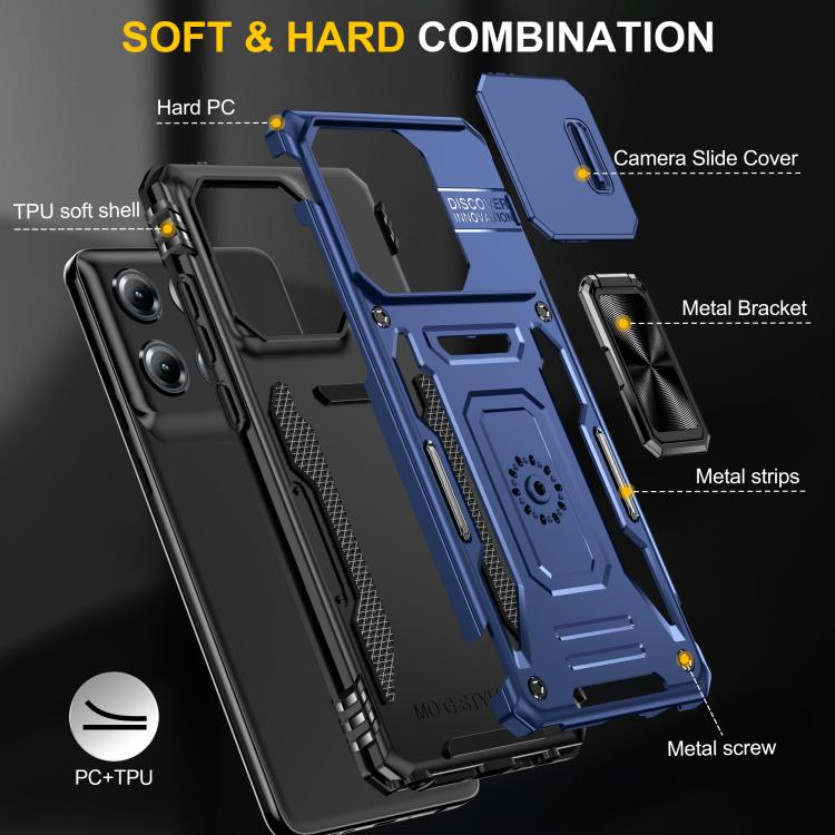 For Motorola Moto G Stylus 5G 2025 Armor PC + TPU Camera Shield Phone Case
