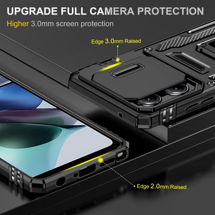 For Motorola Moto G Stylus 5G 2025 Armor PC + TPU Camera Shield Phone Case