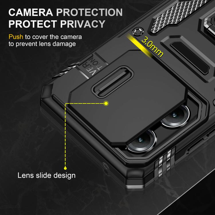 For Motorola Moto G Stylus 5G 2025 Armor PC + TPU Camera Shield Phone Case