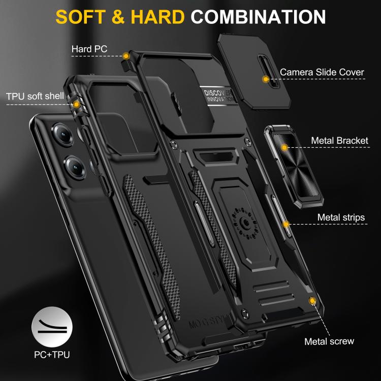 For Motorola Moto G Stylus 5G 2025 Armor PC + TPU Camera Shield Phone Case