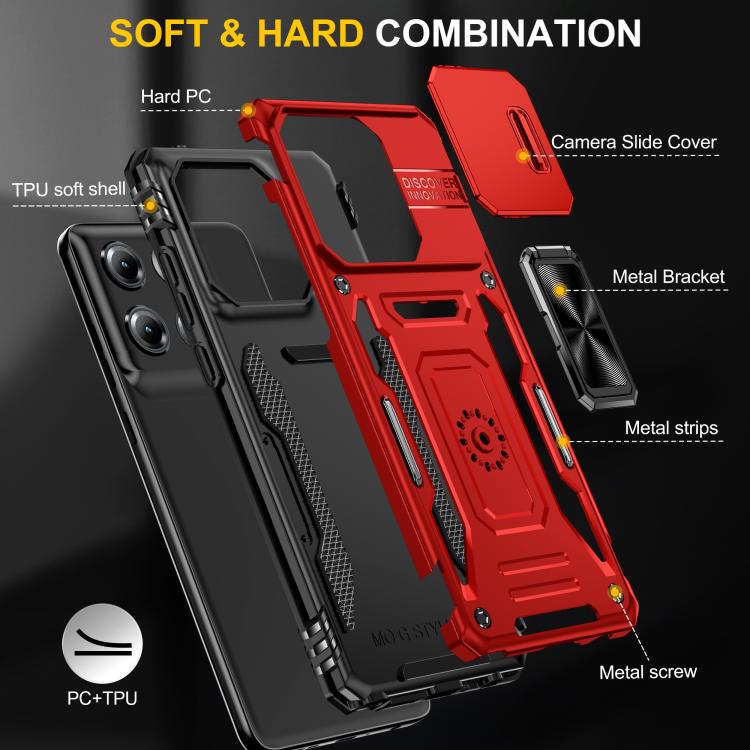 For Motorola Moto G Stylus 5G 2025 Armor PC + TPU Camera Shield Phone Case