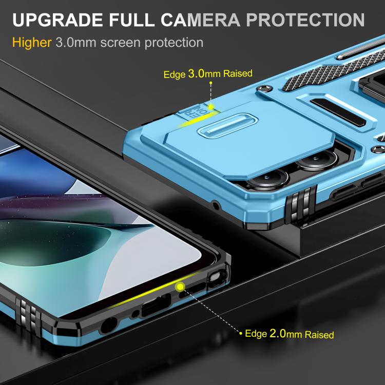 For Motorola Moto G Stylus 5G 2025 Armor PC + TPU Camera Shield Phone Case