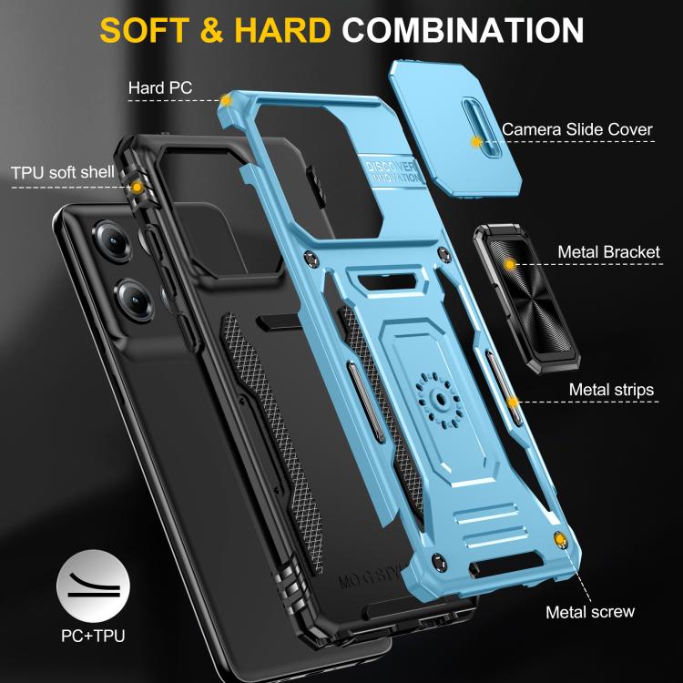 For Motorola Moto G Stylus 5G 2025 Armor PC + TPU Camera Shield Phone Case