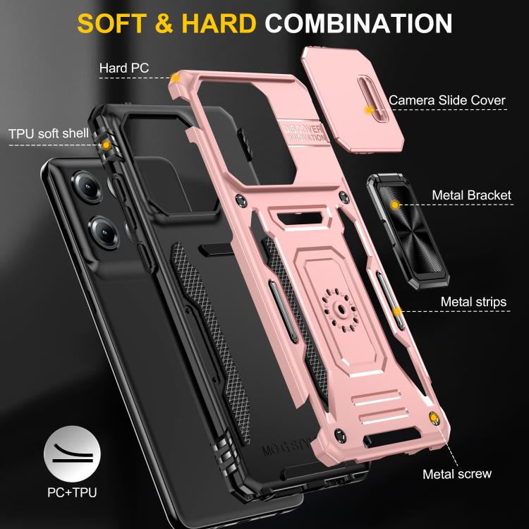 For Motorola Moto G Stylus 5G 2025 Armor PC + TPU Camera Shield Phone Case