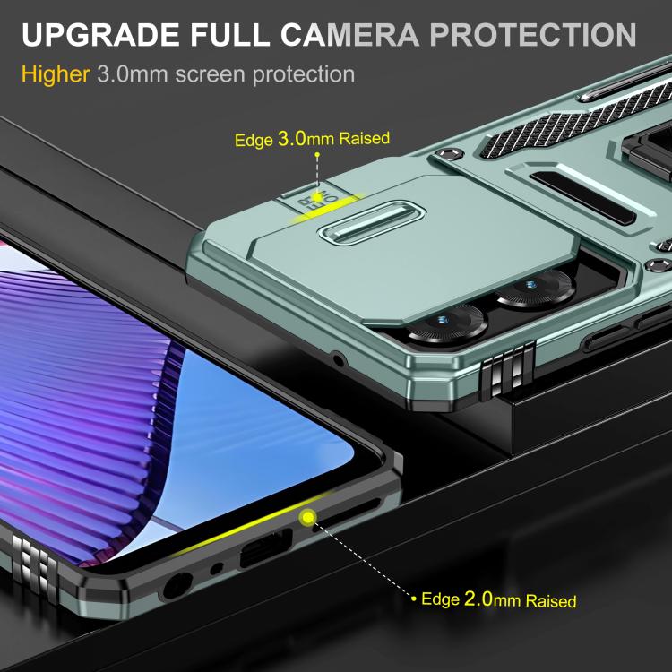 For Motorola Moto G Power 5G 2025 Armor PC + TPU Camera Shield Phone Case
